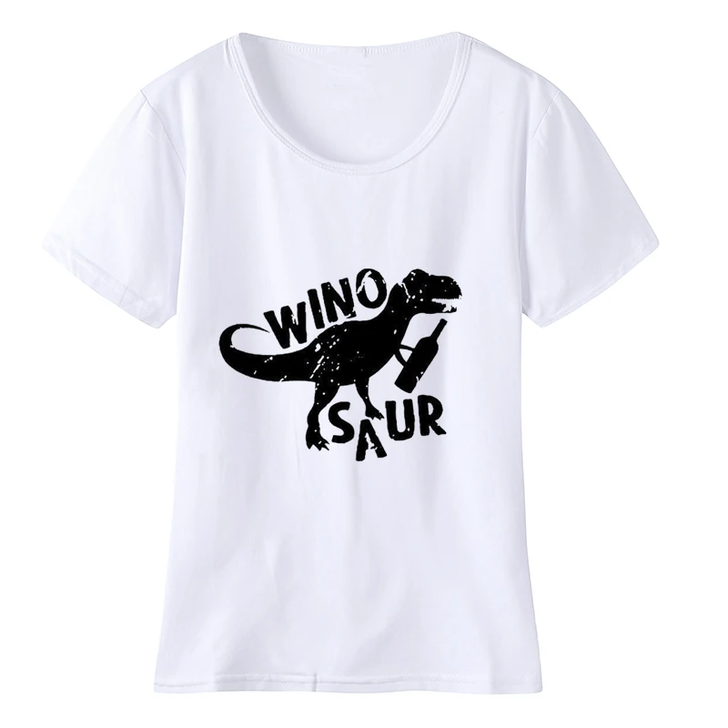Winosaur Футболка женская прикольная футболка с изображением бутылки вина летняя