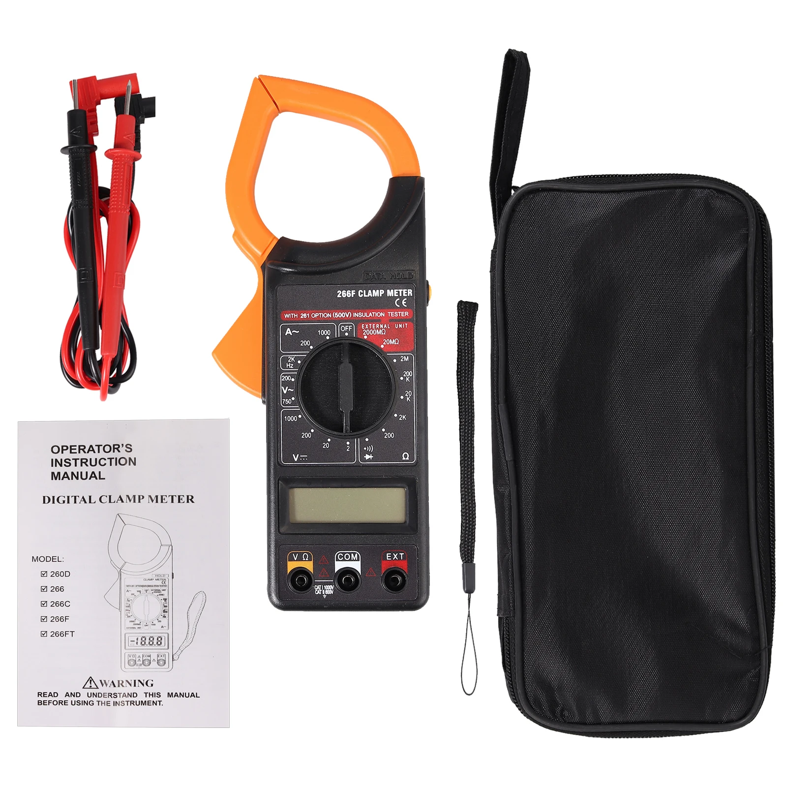 PROSTER LCD Display Digital Clamp Meter AC/DC Current Clamp Ammeter Frequence Resistance Diode Digital Multimeter Tester Kit images - 6