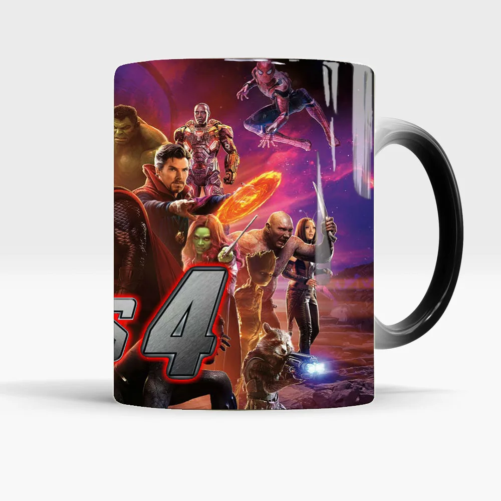 Мстители эндшпиль кружки керамика Marvel кофейная чашка 350 мл супер герой фигура изменение цвета волшебная кружка Прямая поставка