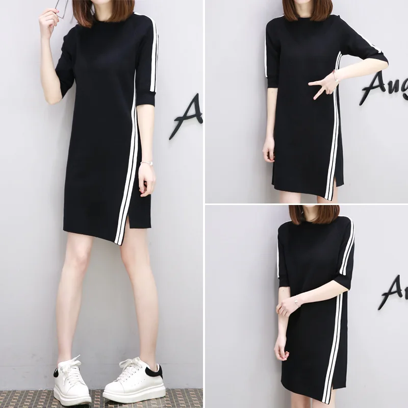 Женская летняя элегантная офисная футболка в Корейском стиле женское платье 2019