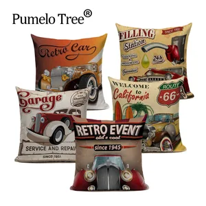 Скандинавские Декоративные Чехлы на подушки для дома, винтажные автомобильные подушки, автомобильные дорожные чехлы с английскими буквами для дивана, бежевые льняные наволочки