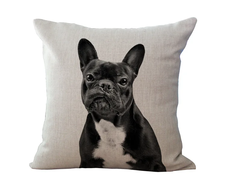 Французский бульдог собака наволочка европейский стиль декоративная хлопок лен