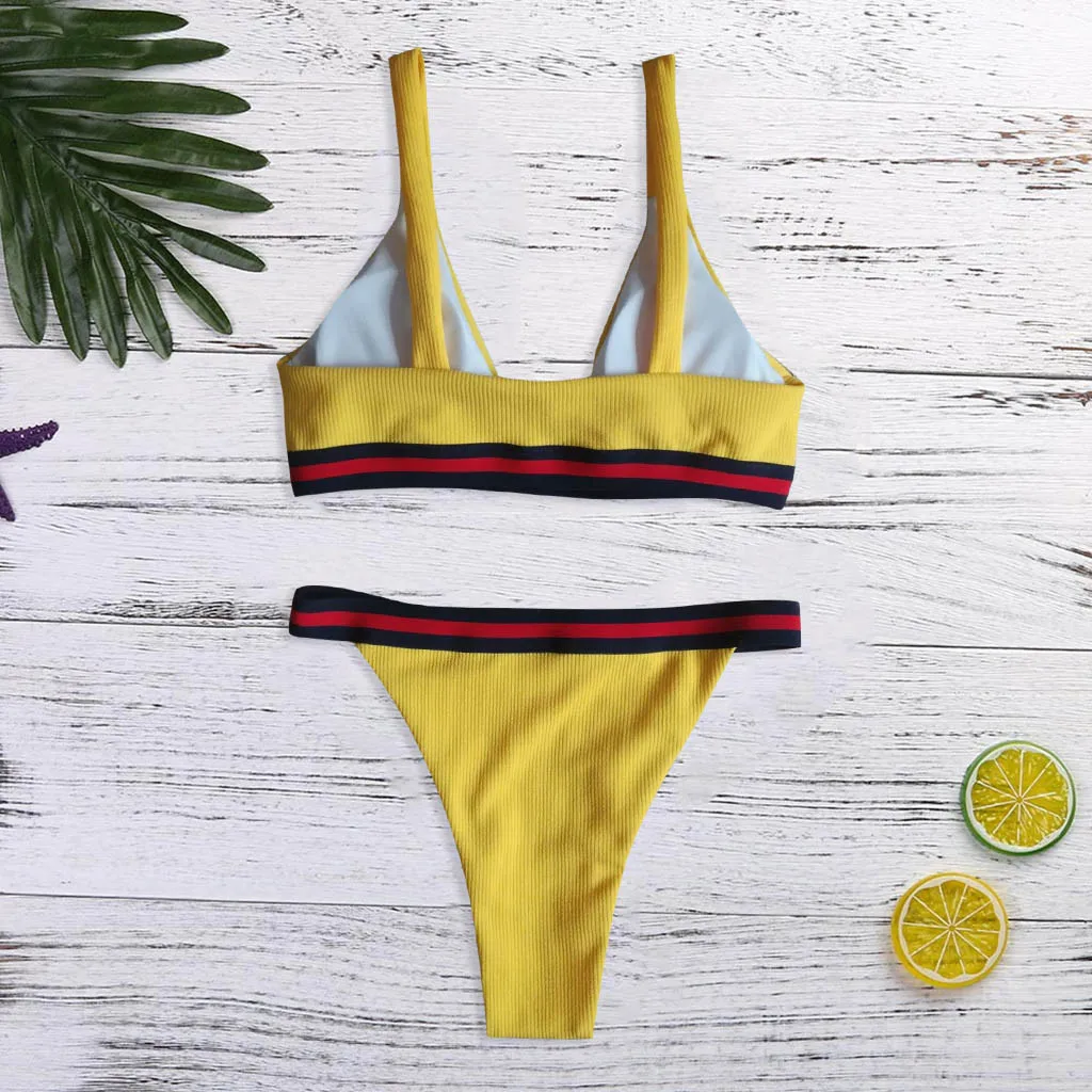 Women Floral Print Bikini Set Swimming Two Piece Swimsuits Swimwear Beach Suit Female Printed Sexy New A30424 | Женская одежда
