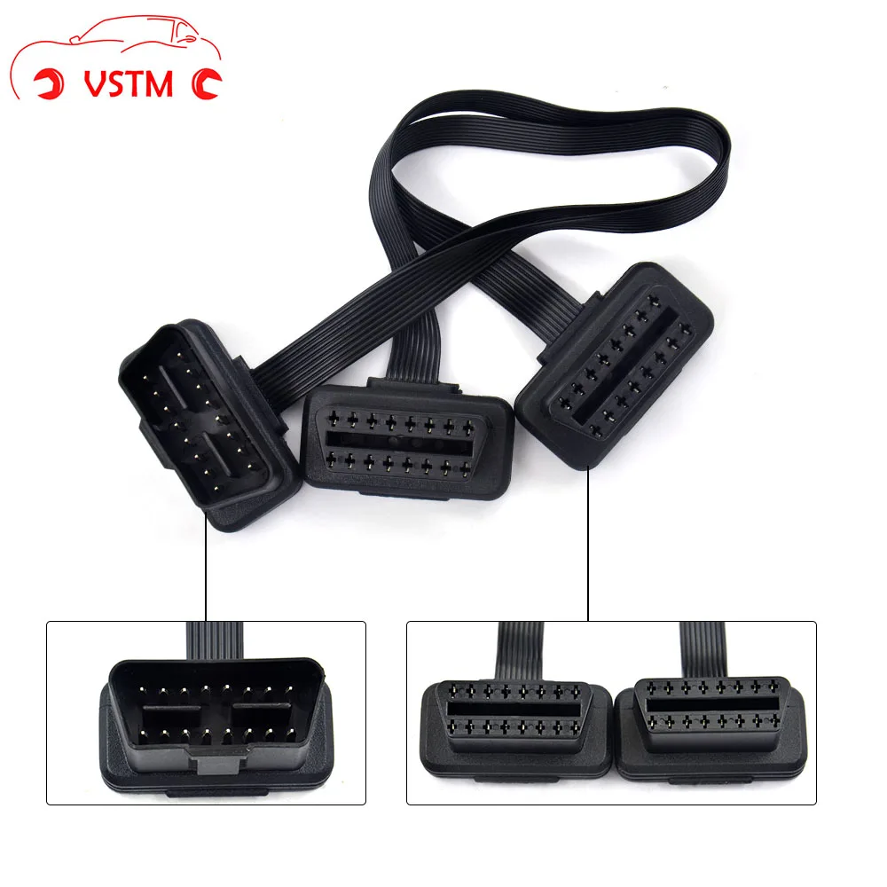 16 штырьковый разъем OBD2 для удлинительного адаптера ELM327 кабель OBDII EOBD ODB2 Pin адаптер
