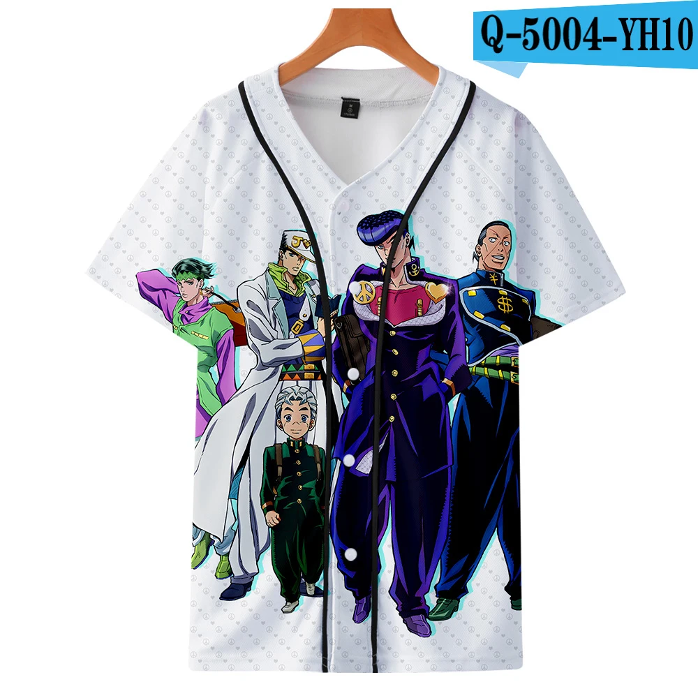 JOJO аниме 3d принт крутая Базовая бейсбольная рубашка модная Уличная Повседневная Женская/мужская одежда популярный пейзаж летняя бейсбольная Футболка - Цвет: Q5004