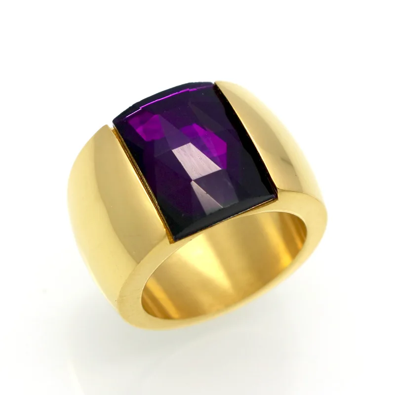 Модные женские и мужские панк цвета золото нержавеющая сталь квадратный синий