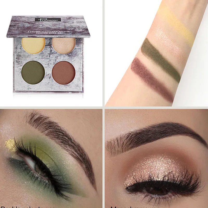 Палитра теней для век 4 цвета водостойкие стойкие к поту тени палитра макияжа HJL2019