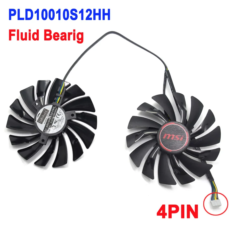 PLD10010S12HH 95 мм PLD10010B12HH PLD10010S12HH охлаждающий вентилятор для MSI Radeon R9 380 Броня 2X GTX 1060 1070 1080 TI RX 470 570 RX580 игровая Карта - Цвет лезвия: PLD10010S12HH