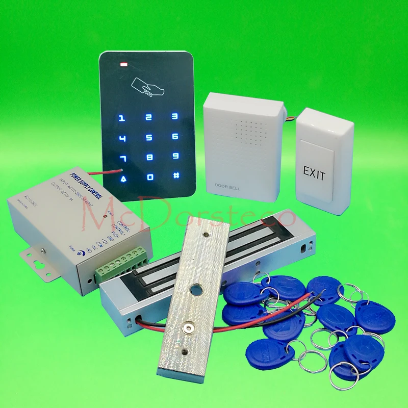 

DIY Touch Keypad Access Control Complete 125khz Rfid Door Access control system 350lbs Electric Magnetic Lock +Power supply