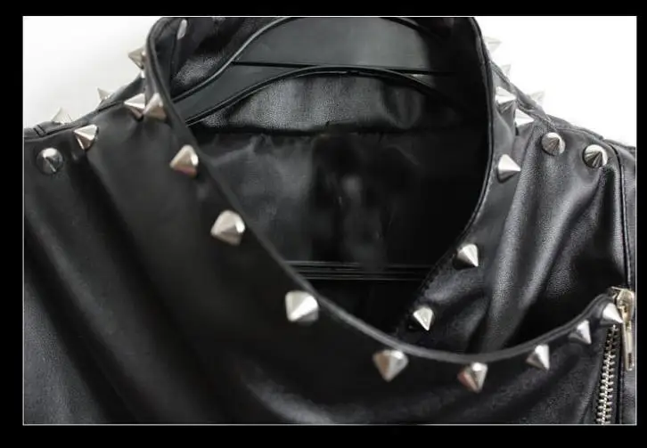 Куртка мужская из искусственной кожи мотоциклетная куртка в стиле панк с косой