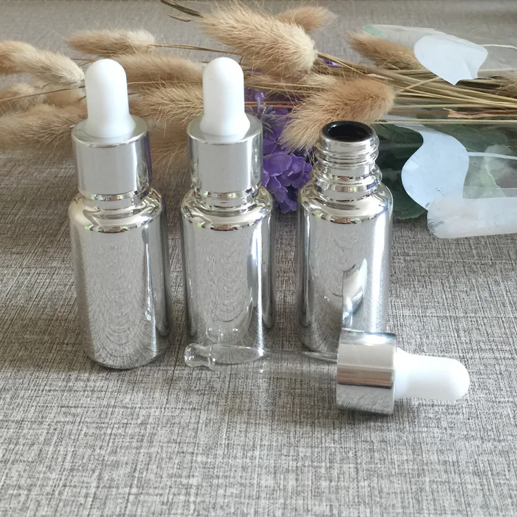 50 шт./лот 15 мл высокотемпературная Посеребренная бутылка-капельница контейнер с
