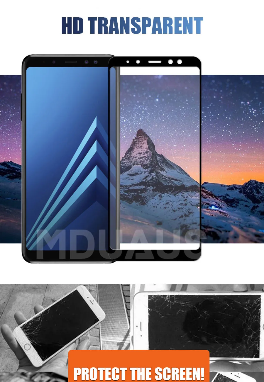 9D Защитное стекло для samsung Galaxy A3 A5 A7 A6 A8 Plus A9 закаленное защитное стекло для экрана чехол