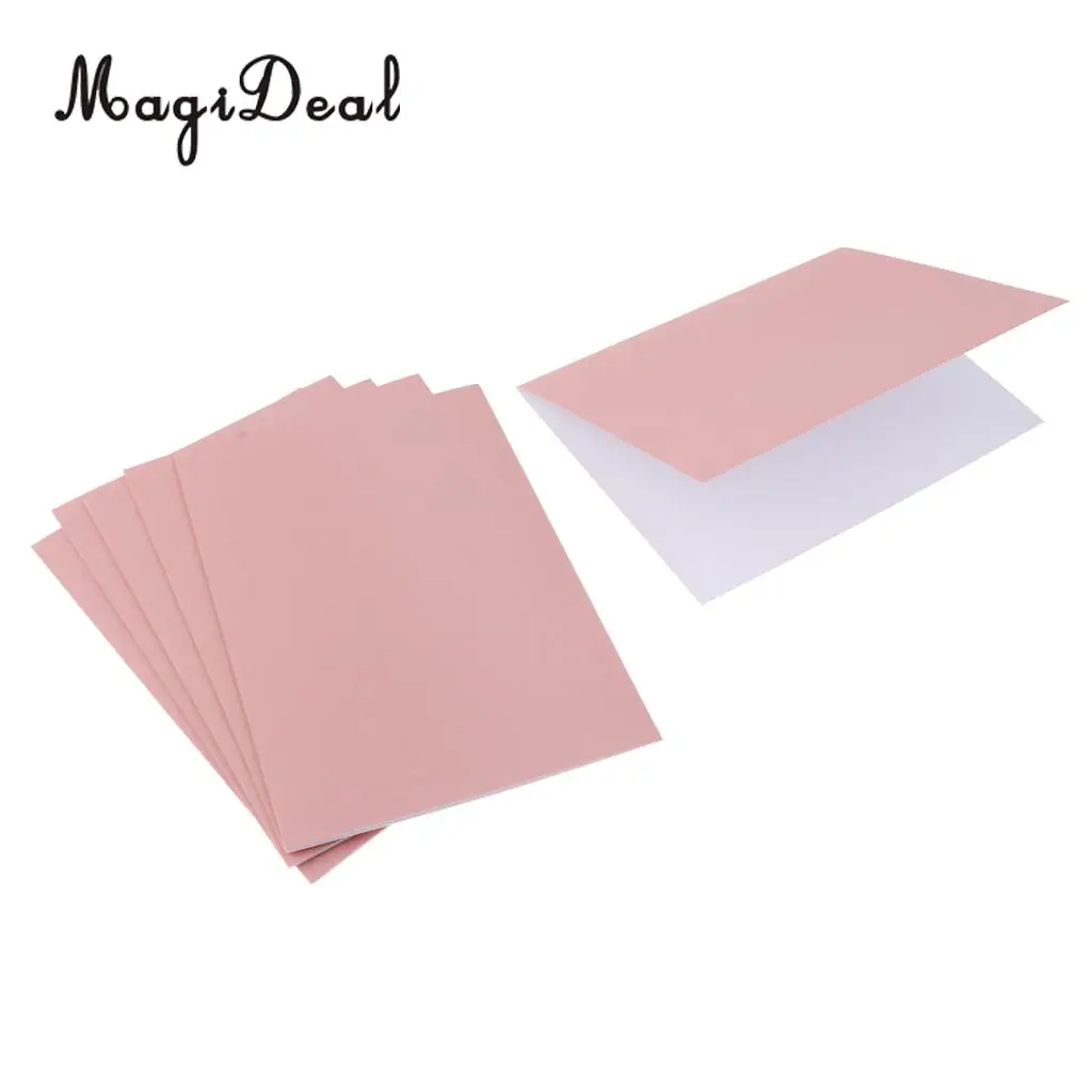 Pink 6x крафт-бумага сложенные карты Свадьба Спасибо DIY пустые Пригласительные открытки поздравительные открытки розовый белый - Цвет: Pink