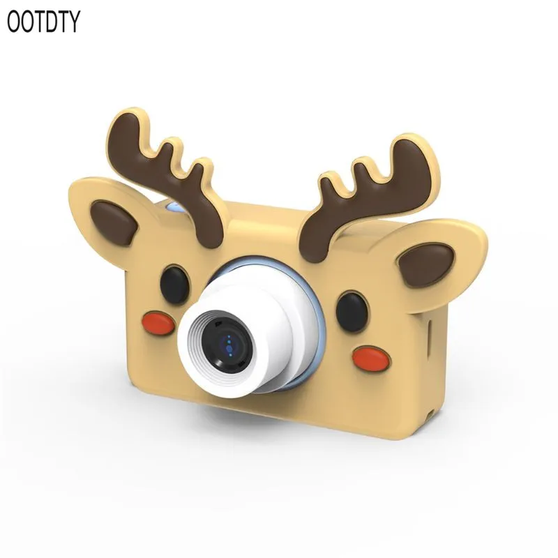 C OOTDTY мультфильм Животные Детская Цифровая камера 2 дюйма экран HD 8MP силиконовый мягкий чехол 32g Micro SD карта подарок на день рождения - Цвет: C