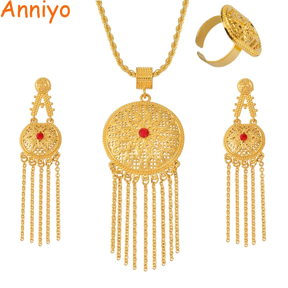 Anniyo африканские Ювелирные наборы для женщин эфиопская подвеска