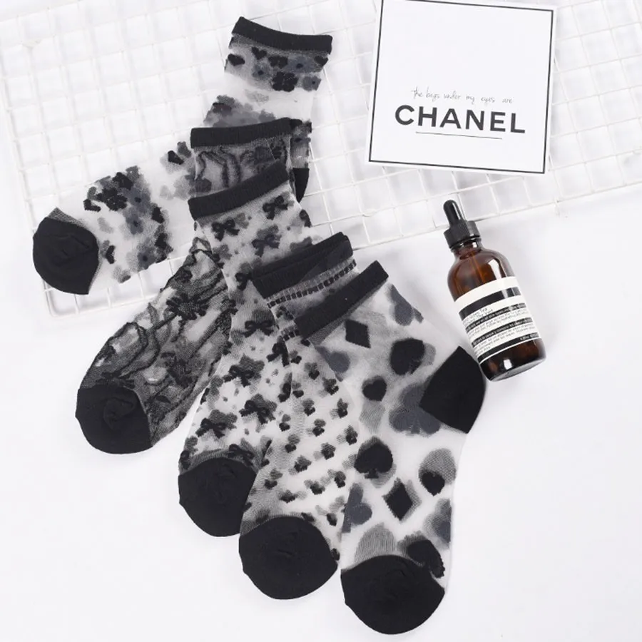 Харадзюку прозрачное Сетчатое Повседневное платье женские летние модные носки в