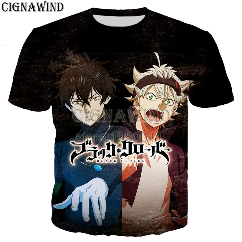 New summer top Popular anime t shirt men/women 3D print Black Clover t-shirts Short sleeve Harajuku style tshirt streetwear | Мужская