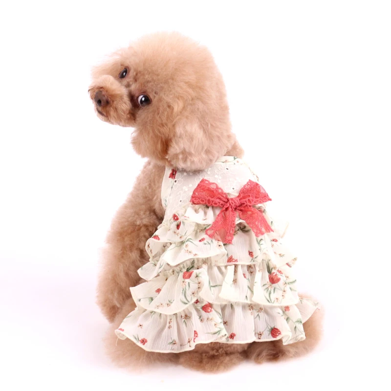 Cute Bowknot Dog Dress Cat Chihuahua Yorkshire Puppy Dog Clothes Small Dog Costume Yorkie Poodle Bichon Schnauzer Pet Clothing