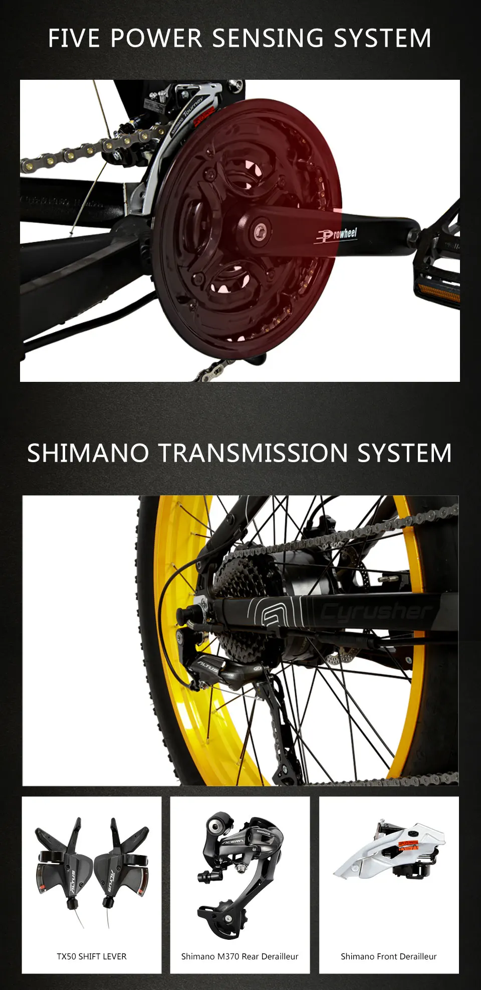 Cyrusher Ebike 500 Вт 48 В 10ач XF690 складной полный амортизационный велосипед с 7 скоростями складные электрические велосипеды
