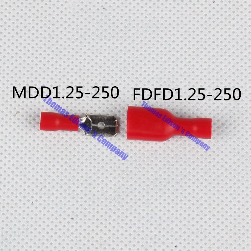 MDD FDFD Женщина мужчина Изолированные Лопаты совместных 100 ШТ. Разъем Обжимной Вывод Разъемы Кабель Провод Разъем MDD+ FDFD FDFD+ MDD