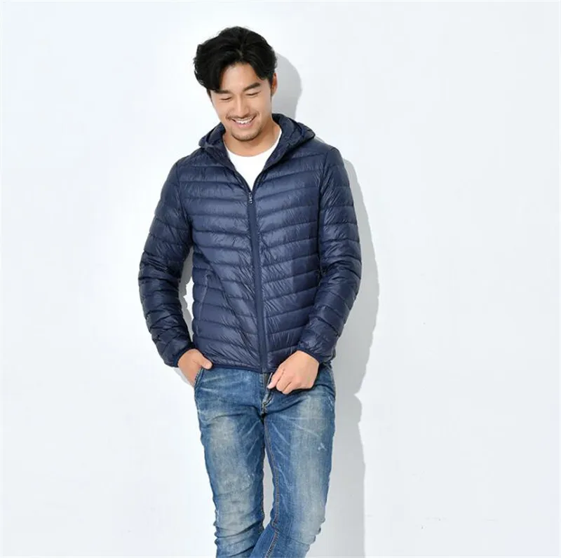 Covrlge Men Hooded Down Coat 2018 Autumn Winter New Man Duck Down Jacket Light Thin Jackets Fit Size Outerwear Coats MWY002