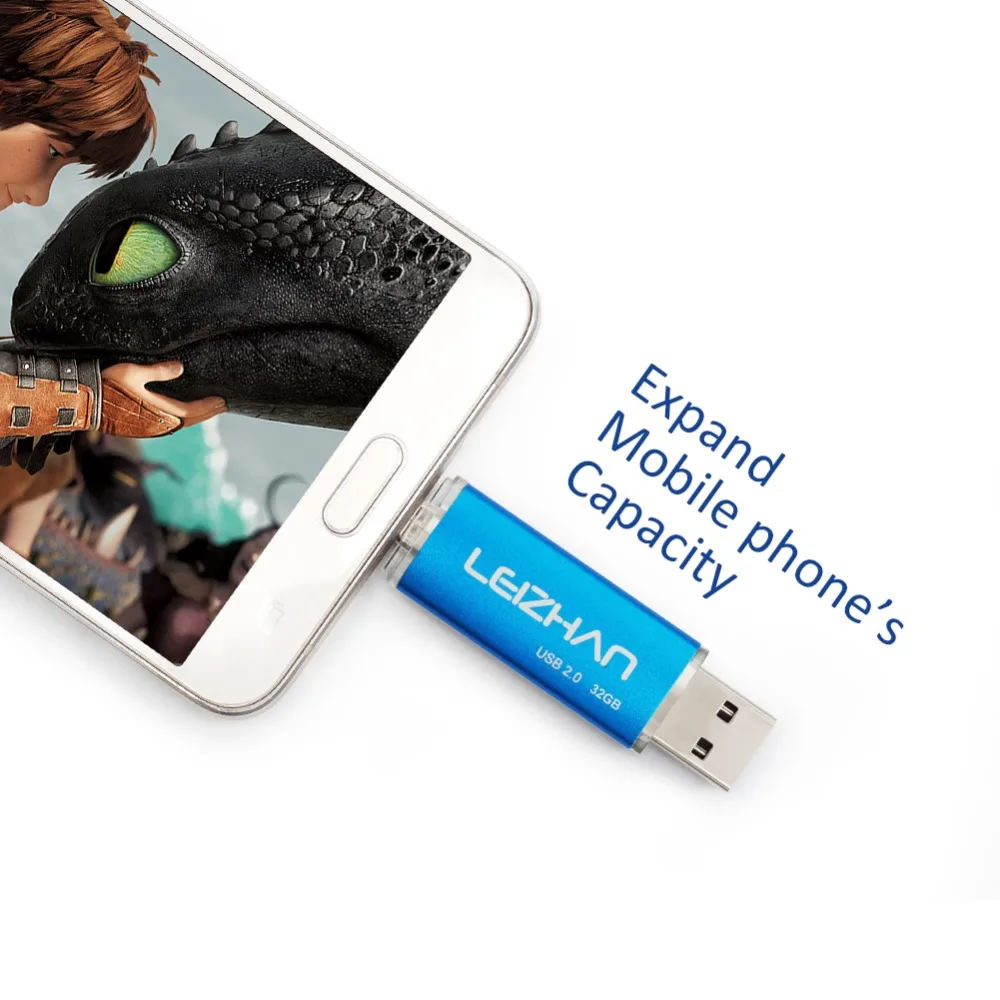 LEIZHAN 16 Гб OTG USB флеш накопитель 32 ГБ Micro флешка 64 Флешка для телефона Внешняя память