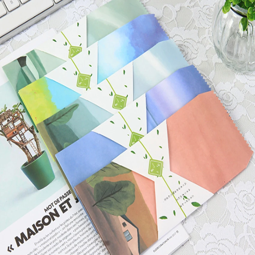 100 шт./лот винтажная градиентная бумага конверт Подарочная Обложка забавная