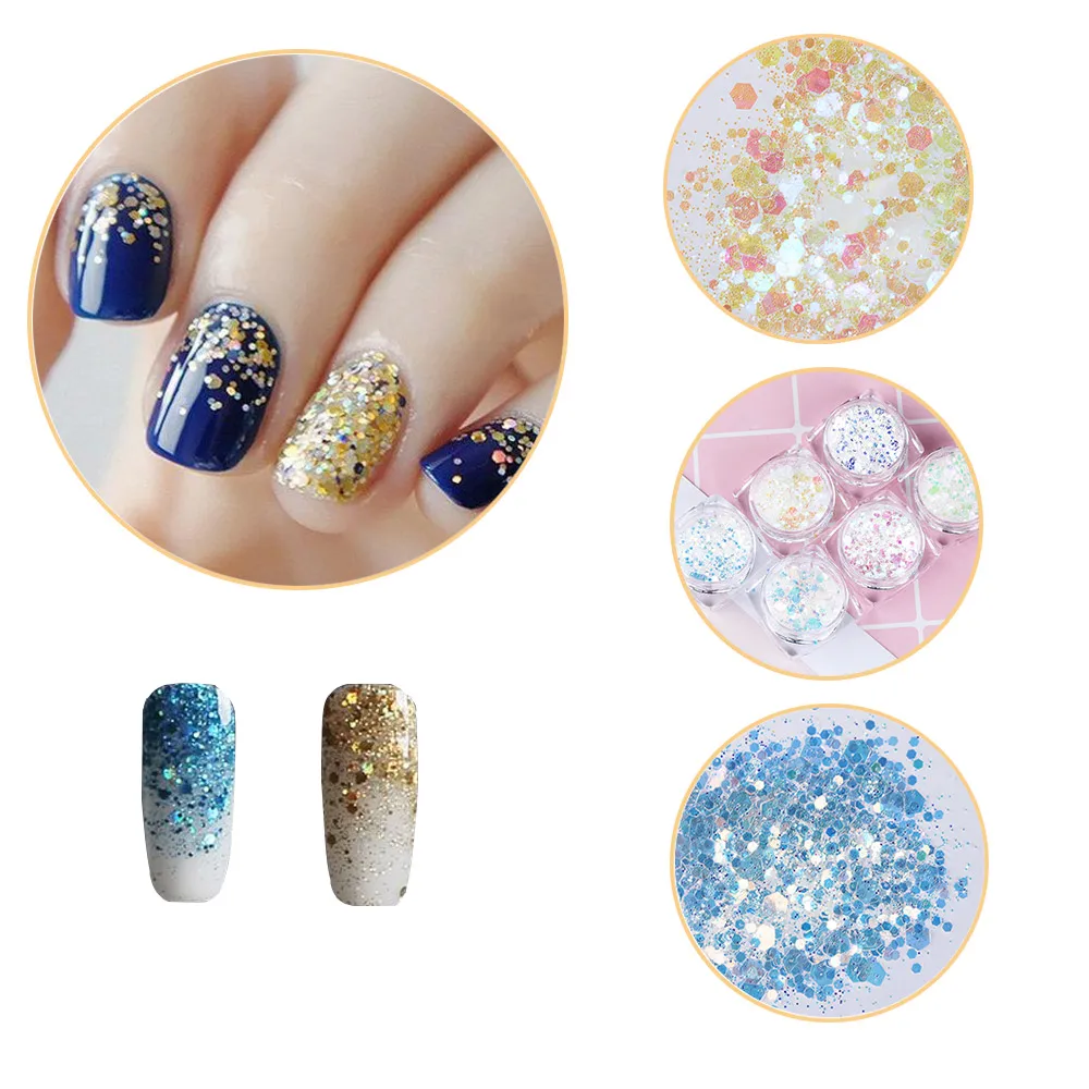 1 упаковка блестки для ногтей Авроры единорог ультра тонкие шестигранные хлопья