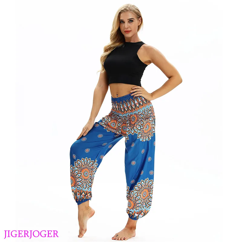 STL025 JIGERJOGER, винтажные синие Леггинсы для йоги, штаны для отдыха, шаровары в тайском стиле, свободные штаны, пляжная одежда, штаны для фитнеса - Цвет: STL025
