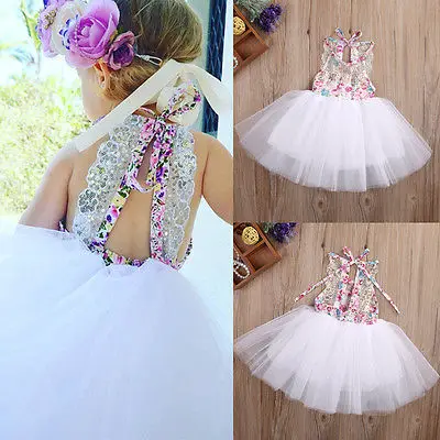 Кружевное бальное платье для девочек платья новорожденных Тюлевое пачка с