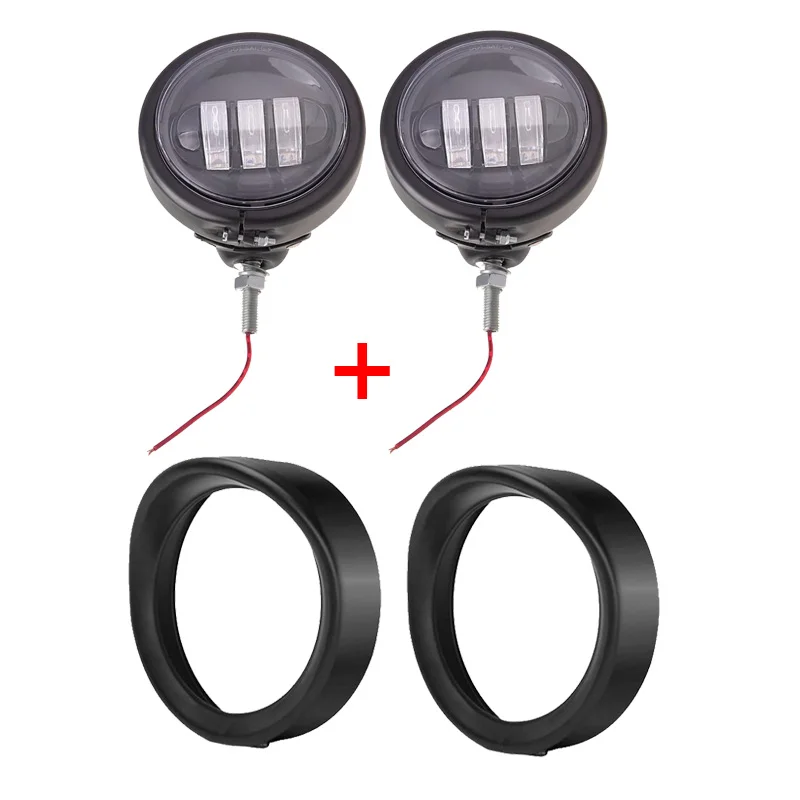 

FADUIES 4 1/2 "светодиодный вспомогательный мотоцикл + 4,5" скобы с отделкой кольцо для мотоцикла уличное скольжение Harley Touring Electra Glide