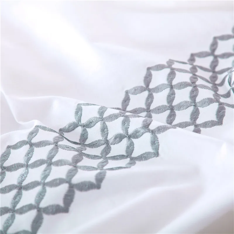 Роскошное мягкое египетское хлопковое атласное постельное белье белые