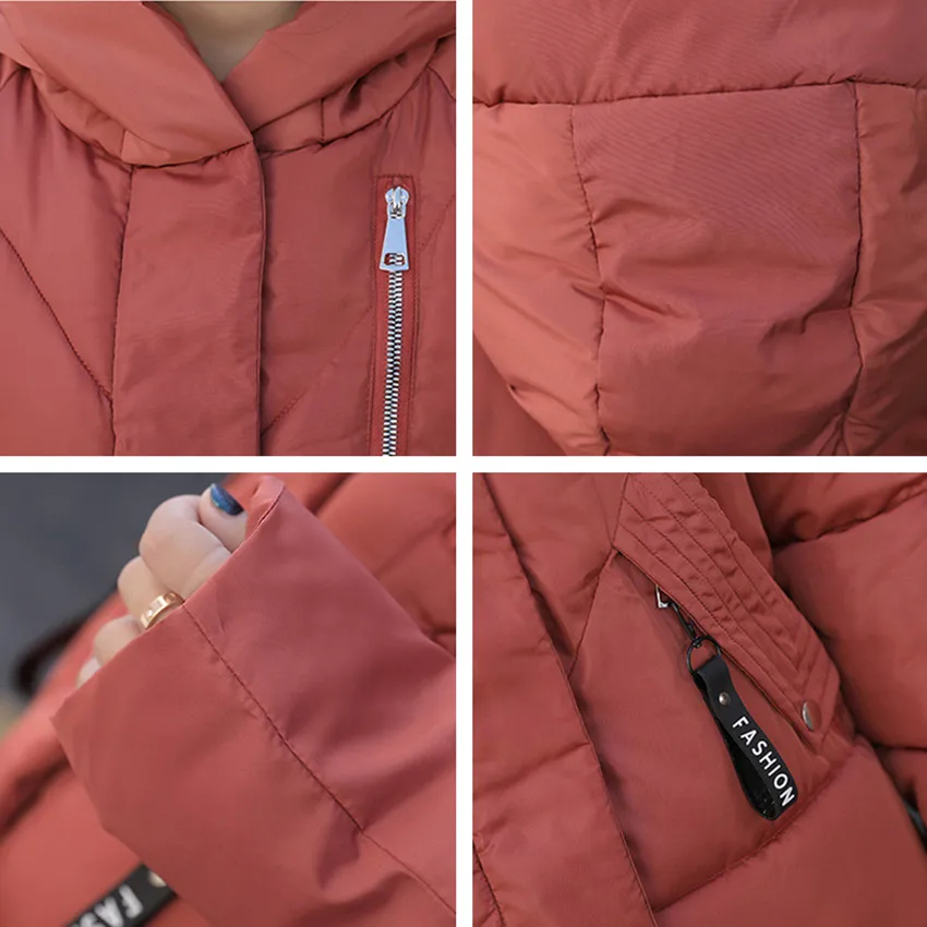 Длинная парка Для женщин 2018 зимняя куртка пальто с капюшоном женский теплая