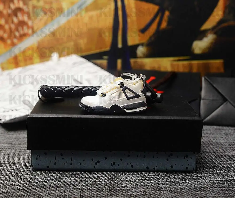 sk023-11 a shoe DIY ретро OG Air Jordan " Белый цементный" 3D Мини кроссовок Джордана сумка для ключей коробка Подвеска для пары Кукла аксессуар - Цвет: sk023-11 a shoe