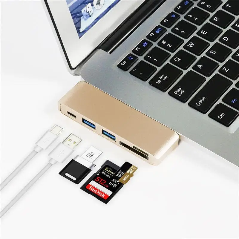 EastVita USB 3 0 Портативный Type-C 5-в-1 комбинированный адаптер концентратора и кардридер