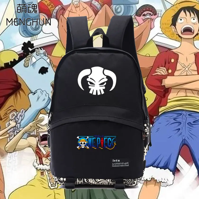 Дизайн цельный логотип ACE/MONKEY D LUFFY/LAW/NEWGATE аниме герои печати рюкзаки один кусок рюкзак для учащихся NB054 - Цвет: 1