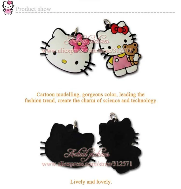 Высокое качество 100 шт. рисунок «Hello Kitty» KT Cat телефон подвески подарки Fit цепочка для ключей Ожерелье Подвески дорожные аксессуары дети партии подарок