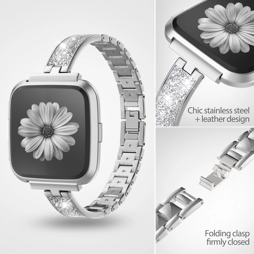 Металлический браслет из нержавеющей стали, ремешок для Fitbit Versa, женский тонкий ремешок, сменные браслеты для Versa Lite, специальное издание