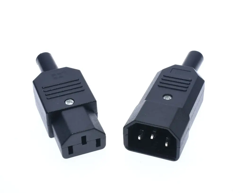 10 шт./лот IEC320 AC 250 В 10A C14 мужской+ C13 женский встроенный Rewirable основной разъем питания новое поступление - Цвет: C13 C14 Plug