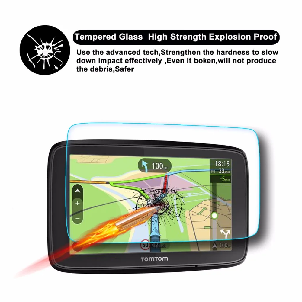 RUIYA протектор экрана для TomTom VIA 53 круговой 5 дюймов gps навигации экран 9H Твердость