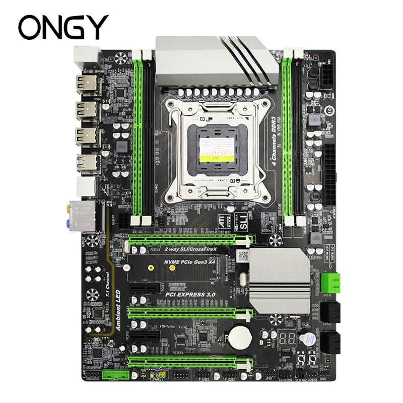 Verkauf Ongy X79 6M Motherboard LGA 2011 DDR3 I7 32GB ATX SATA3.0 X79-6M Wichtigsten Bord PCI-E NVME M.2 Motherboard Prozessor 32G Ddr 3