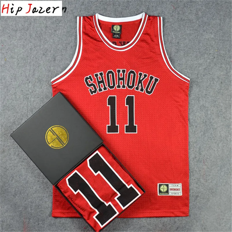 Хипджазер Slam dunk Косплей Shohoku Sakuragi 10# Hanamichi 11# Rukawa Kaede Баскетбол Джерси спортивные баскетбольные футболки для хипхопа