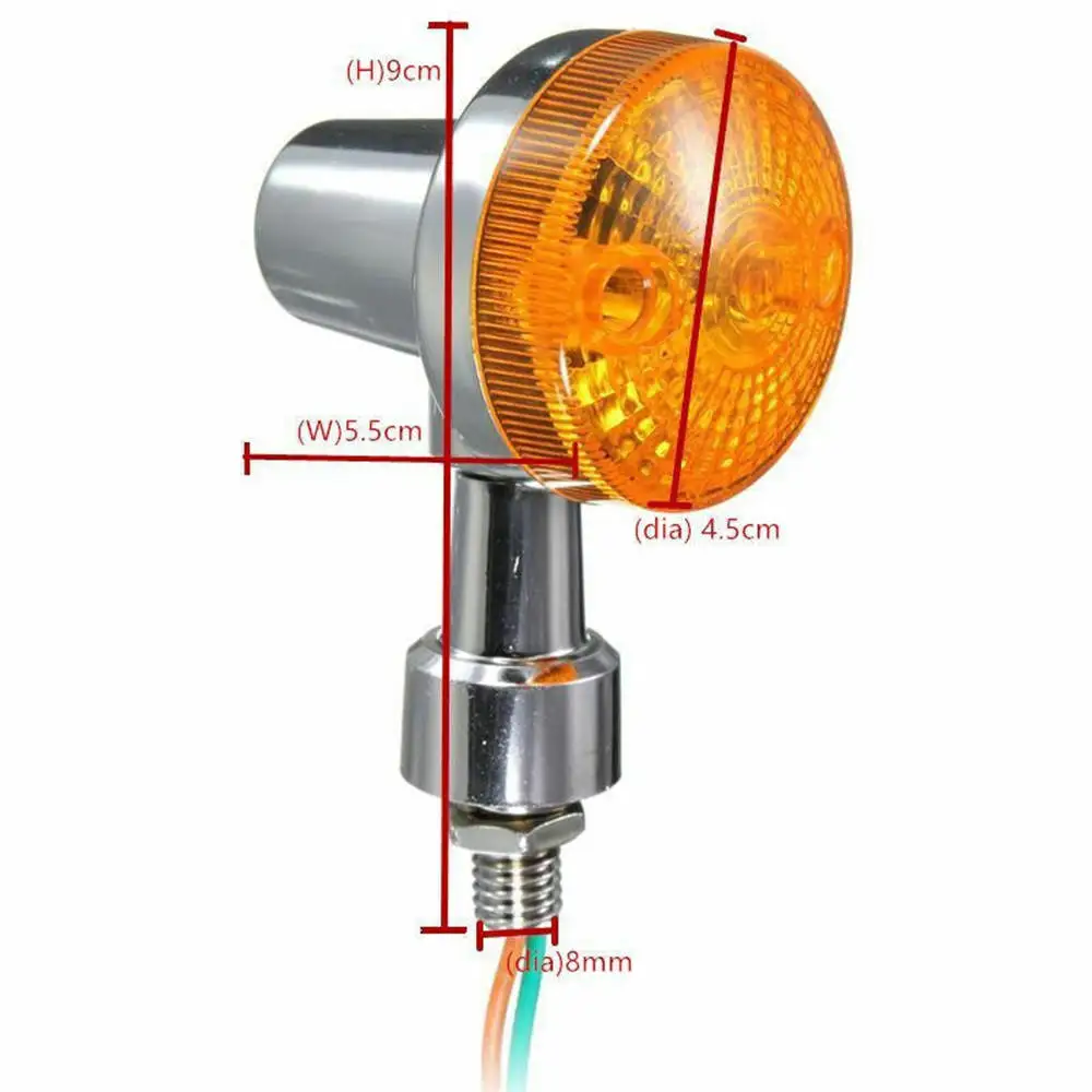 

4PC Universal Chrome Motorcycle Turn Signal Indicator Amber Blinker Lights Motorcycle Turn Signal Lamp
