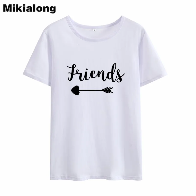 Mikialong/Милая футболка для лучших друзей 100% хлопок женская с круглым вырезом летние