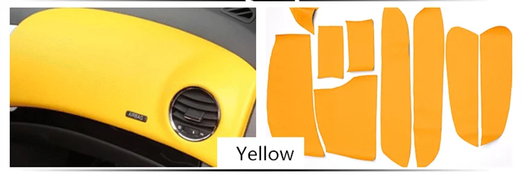 Yellow 9 шт. микроволокно кожа центральная консоль/выход воздуха/двери панель Крышка для Chevrolet Cruze 2009 10 11 12 13 AAB130 - Название цвета: Yellow