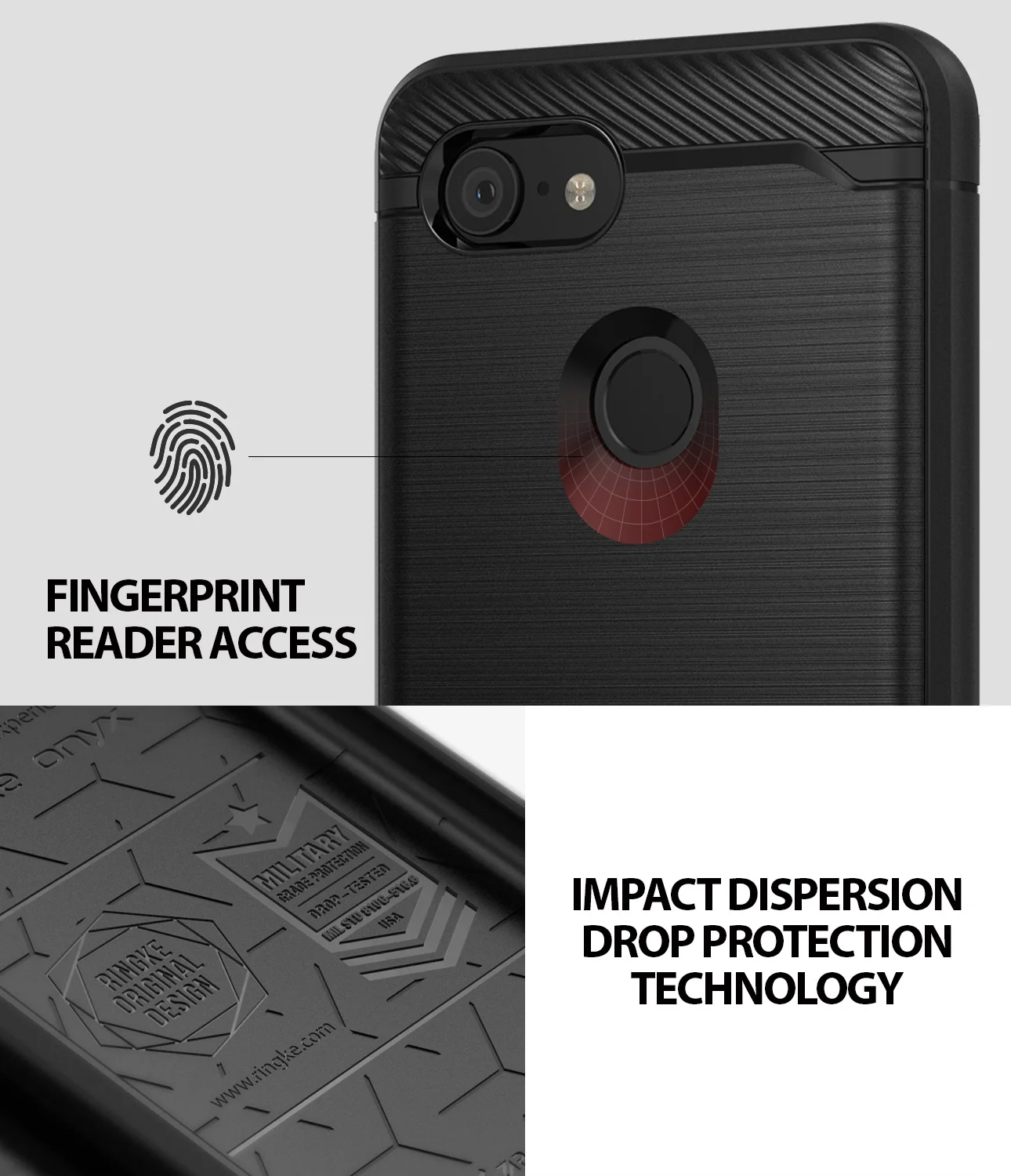 Rearth Ringke Google Pixel 3 / XL Case Onyx Durable Flexible Soft TPU Anti-Slip Drop Resistance Armor Cases |