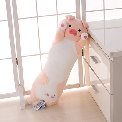 pink pig Candice guo, плюшевая игрушка, плюшевая кукла, мультяшное животное, длинное тело, кошка, свинья, диван, Подушка для сна, детский подарок на день рождения, 1 шт - Цвет: pink pig