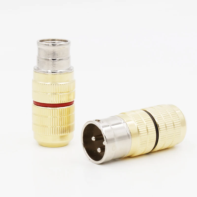 

4XCopper Gold Plated XLR Connector Plug Audio Cable Balance 3Pin