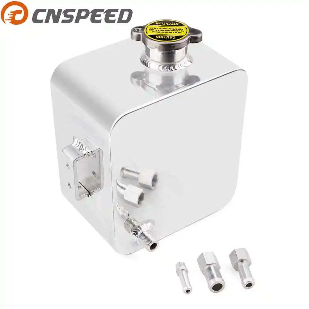 CNSPEED 2L литровый полированный сплав коллектор расширительный резервуар для воды и крышка резервуар для воды хладагент перелив резервуар комплект