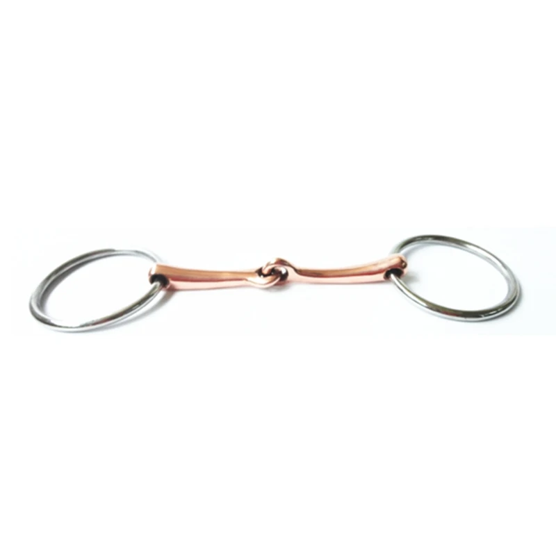 mouth thickness 13mm Кольцо из нержавеющей стали Snaffle бит, медь рот бит, 5 дюймов Snaffle H0983 - Цвет: mouth thickness 13mm